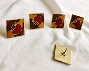 No Backs Lot 5 Vintage Retro Gold Tone Lapel Hat Metal Pin Pins Pinback Crafts - Picture 1 of 3
