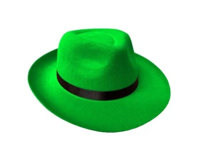 Fedora Verde - Faixa Preta - Dia de São Patrício - Mardi Gras - Acessório Fantasia - Imagem 1 de 2