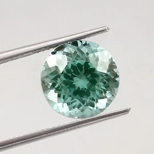 Corte de piedras preciosas redondas sueltas de turmalina verde indicolita brasileña natural 11x11 mm - Imagen 1 de 6