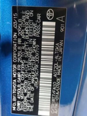 Conjunto de espejo retrovisor de puerta Scion TC 2015 derecho azul OEM 516573 usado 85 k millas Foto 1 de 4