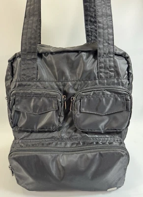 Lug Puddle Jumper Packable Foldable Tote Black Nylon w/ Caribiner EUC Foto 1 de 4