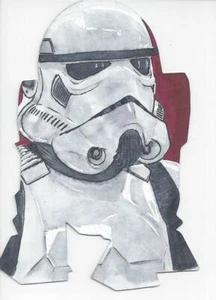 TOPPS STAR WARS SAGA STORMTROOPER DIE-CUT SKETCH #ED 1/1 BY PATRICK DAVIS - Picture 1 of 1