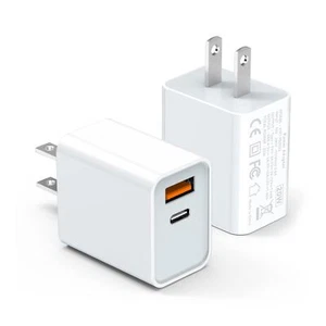 USB C Wall Charger Block 20W 2-Pack Dual Port PD Power Delivery Fast Type C C... - Picture 1 of 6