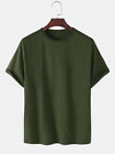 Męska koszulka oddychająca okrągły dekolt krótki rękaw koszulka turystyczna, zielona, L