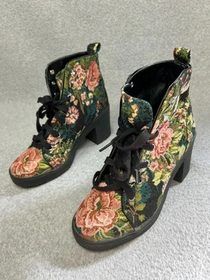 Botas de Tacón Trozo Floral Tapiz Steve Madden Vintage y2k Años 90 6.5 Gótico Victoriano Foto 1 de 4