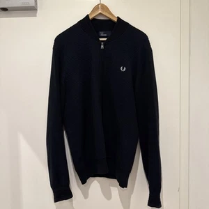 Fred Perry Strickjacke Sweatjacke Blau Herren L Wie Neu - Bild 1 von 7