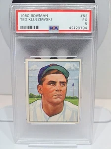 PSA 5 EX 1950 BOWMAN TED KLUSZEWSKI #62 ⚾️⚾️⚾️⚾️⚾️⚾️⚾️⚾️⚾️⚾ ⚾️(G201) - Picture 1 of 2