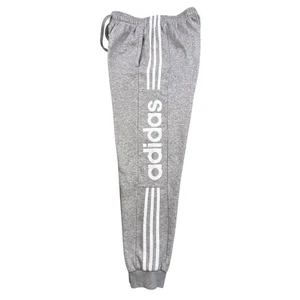 ADIDAS Joggers Small Gray Graphic Tracksuit Sweatpants Cotton Drawstring - Picture 1 of 12