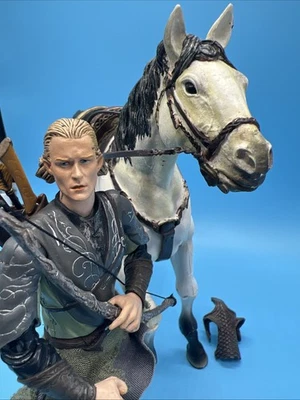 Juego de Legolas ToyBiz LOTR ROTK 2003 con caballo y jinete de lujo Foto 1 de 4