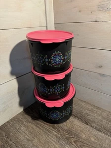NEW Set Of 3 Tupperware Kaliopi Fiesta Set Stacking Canisters - Picture 1 of 9