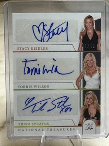 WWE Panini NT /10 Triple Signed Stacey Keibler, Torrie Wilson And Trish Stratus - Picture 1 of 1