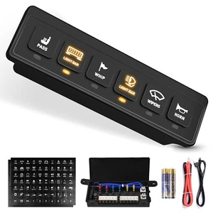 6 Gang Wireless Switch Panel Circuit Control Box For LED Light Bar 12/24V Marine - Picture 1 of 17