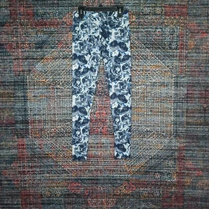 American Eagle womens white blue gray floral hi-rise leggings S - Picture 1 of 6