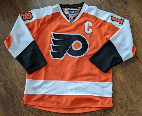 Philadelphia Flyers Mike Richards NHL Jersey 50 Reebok Center Ice CCM Fightstrap Cover