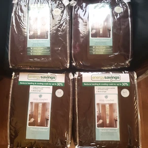 CINDY CRAWFORD ENERGY SAVINGS PRELUDE INTERLINED 84" PANELS  4 PANELS  NEW! - Picture 1 of 3