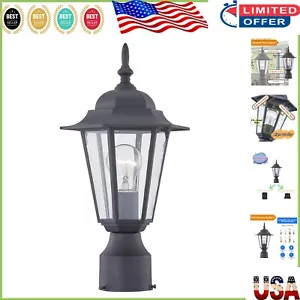 Stylish Outdoor Post Lantern with Clear Shade - Easy to Install, Waterproof - Picture 1 of 10