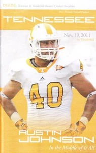 Tennessee vs Vanderbilt 2011 libro de jugadas de fútbol americano de la NCAA Austin Johnson - Imagen 1 de 1