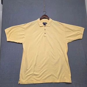 Vintage Pluma Mens Yellow Short Sleeve Pullover Quarter Button Polo Shirt Sz 2XL - Picture 1 of 7