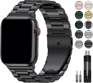 Metal Band Compatible with Apple Watch Band 49Mm 46Mm 45Mm 44Mm 42Mm 41Mm 40Mm 3 - Picture 1 of 12