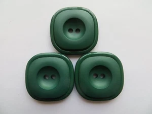 1950s Vintage Big Square Rimmed Couture Dk Green Coat Jacket Dress Buttons-32mm - Picture 1 of 4