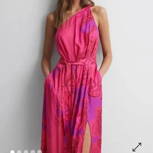 Reiss Mila Silky Pink Paisley Midi Dress Sz 14 New - Picture 1 of 12