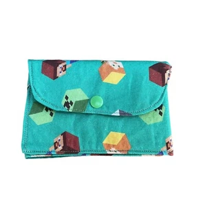 Kids Wallet Cotton Fabric Bi-fold with Snap Closure, Gift Card Holder, Handmade - Picture 1 of 4