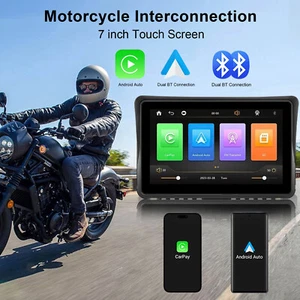 Pantalla Táctil 7" Moto Doble Bluetooth Inalámbrico CarPlay y Android Auto - Imagen 1 de 14