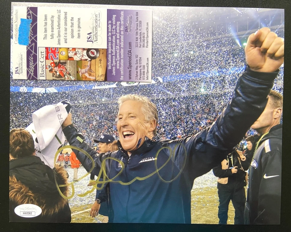 PETE CARROLL SIGNED 8X10 PHOTO SEATTLE SEAHAWKS FOOTBALL COACH USC TROJANS A JSA - Image 1 of 1