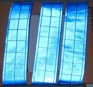 Blue gloss REFLECTIVE TAPE PVC sew on material 3'x2" - Picture 1 of 2