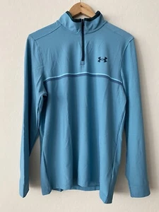 Under Armour Golf 1/4 Quarter Zip Long Sleeve Teal Pullover Small Loose Fit (P3) - Picture 1 of 4