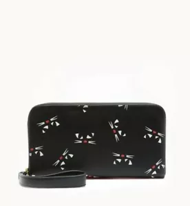 NEW Lulu Guinness Kooky Cat Essie Leather Clutch Bag - Picture 1 of 8