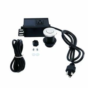 Kitchen Garbage Disposal Sink Top Air Switch Kit Brushed Single Outlet US Plug - Picture 1 of 9