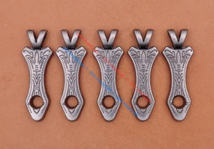 5X WESTERN COWBOY COWGIRL ENGRAVED METAL CONCHO NECKLACE CHOKER PENDANT ADAPTER - Picture 1 of 10