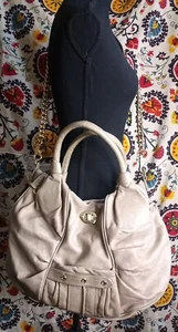 Sabina of New York Toupe Leather Crossbody/ Handbag, Large - Picture 1 of 18