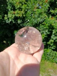 Clear QUARTZ OBELISK Sphere Natural 276g - 2" - 60mm - Picture 1 of 10
