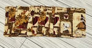 Quilting Fabric Squares Pre Cut Thanksgiving Turkey Brown Orange Lot of 18 - Picture 1 of 4