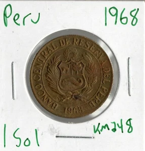 Moneda Perú 1 Sol 1968 KM248 - Imagen 1 de 4