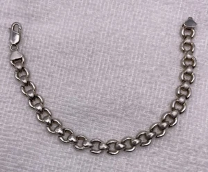 STARGOLD Sterling Silver Polished And Matte Finished Link 925 Bracelet 7 Inch - Picture 1 of 7