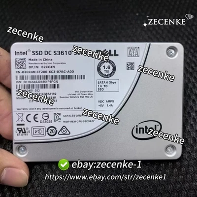 1.6TB SSD Intel 2.5" S3610 Series DC DP/N:02CC4N SSDSC2BX016T4R SATA 1.6T DELL - Image 1 of 2