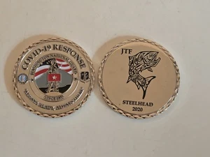 RARE! Washington National Guard Covid-19 Response Pandemic Coin JTF Steelhead - Picture 1 of 7