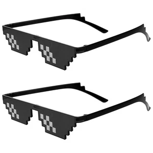 2er Pack neue Thug Life Sonnenbrillen, Herren & Damen Pixel Mosaik schattierte Brille - Bild 1 von 3