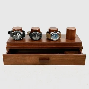 Holme & Hadfield Wooded Watch Holder Case/Box Organizer with Drawer W/dividers - Picture 1 of 21