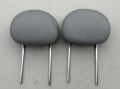 2001-2007 Mercedes C230 C240 C320 Front Headrest Set Head Rest Gray Leather - Image 1 of 4