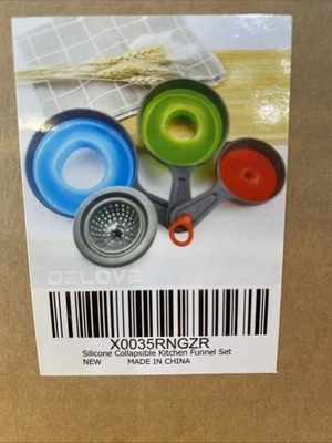 Набор складных кухонных воронок 3 шт. — консервные воронки с широким горлышком кухонного класса - Изображение 1 из 4