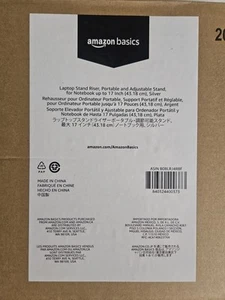 Amazon Basics Laptop Stand Riser, Adjust. Stand for Notebook up 17" Silver - Picture 1 of 3