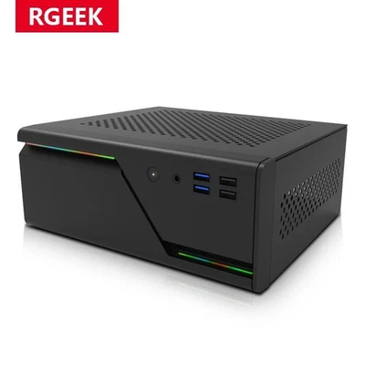 Mini ITX HTPC Desktop Case 5V ARGB Front Panel 4 USB Ports Supports 1U Power Sup - Image 1 of 4