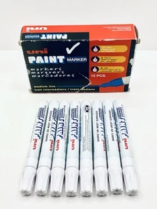 UNI PAINT MARKER PX-20 MEDIUM LINE OIL-BASE ~ LOT OF 7 ~ WHITE - Picture 1 of 4