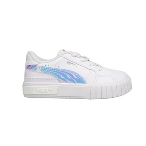 PUMA Cali Star Iris Ac Metallic Lace Up  Toddler Girls White Sneakers Casual Sho - Picture 1 of 6