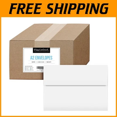 Paquete a granel de 1000 sobres blancos A2 para bodas y anuncios - 4,375 x 5,75 Foto 1 de 4