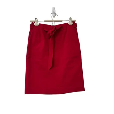 MaxMara Mujer Rojo Bolsillos Laterales Cintura Corbata Lápiz Falda Talla IT36 US6 Foto 1 de 4